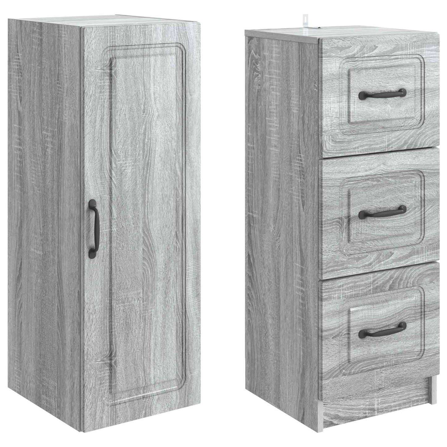 Skapsett 2 pcs Grå Sonoma 33 x 34,5 x 87 cm Konstruert tre