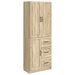 Skapsett 2 pcs Sonoma eik Konstruert tre