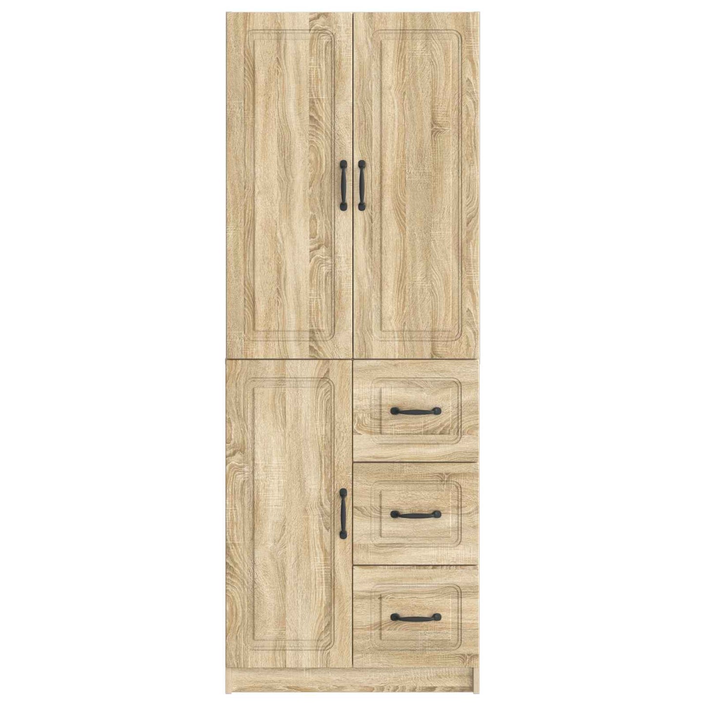 Skapsett 2 pcs Sonoma eik Konstruert tre