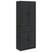 Skapsett 2 pcs Svart Konstruert tre