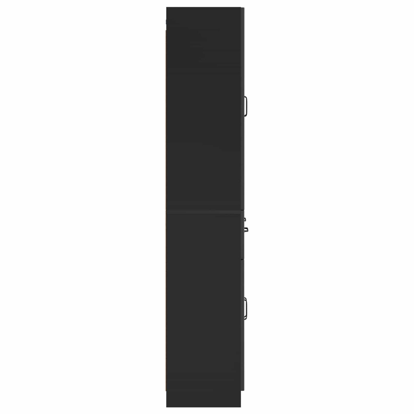 Skapsett 2 pcs Svart Konstruert tre