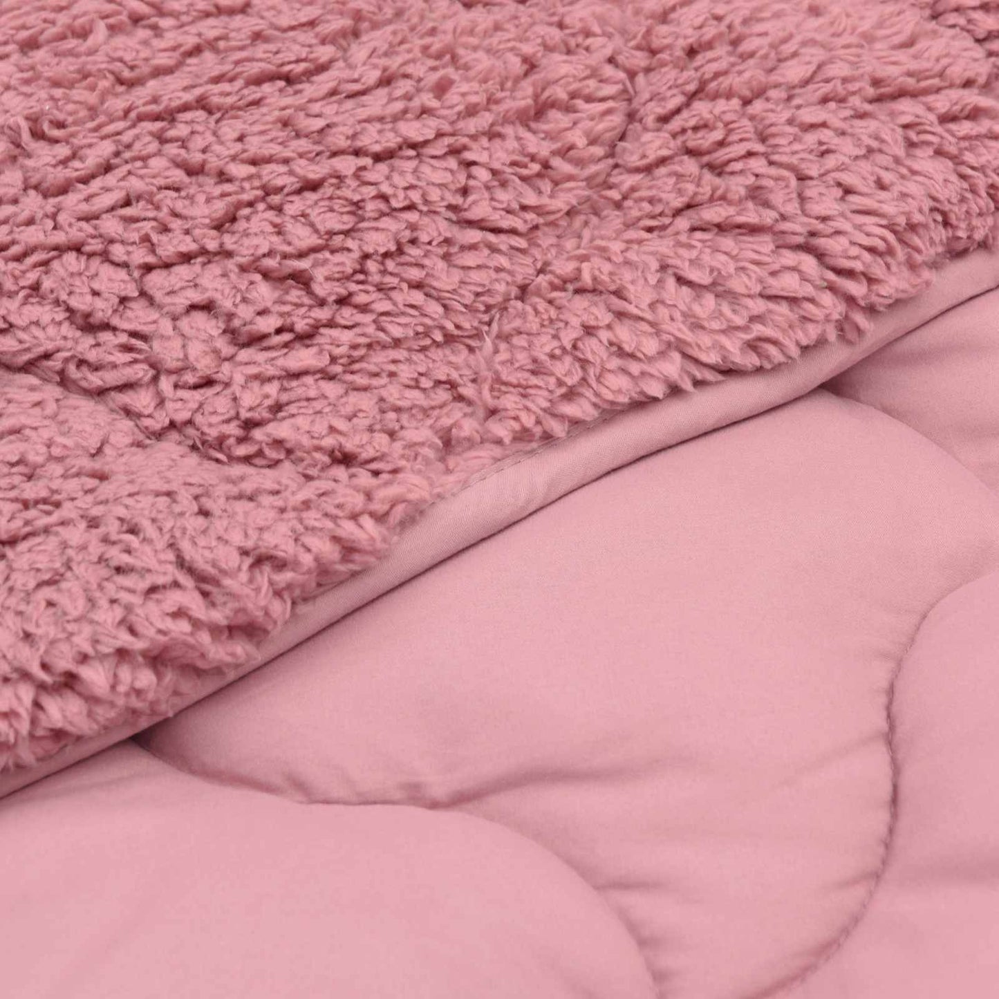 Vinter Dynen Rosa 140 x 220 cm Mikrofiber og Teddy fleece