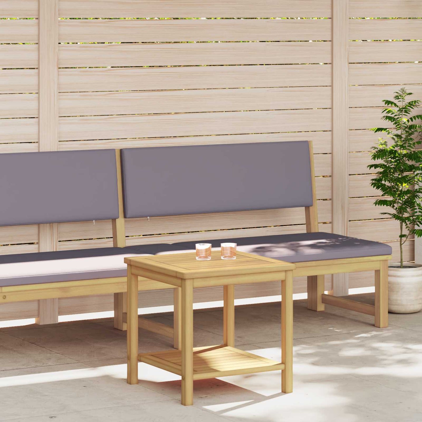 Sidetabell Olje naturlig 45 x 45 x 45 cm Solid akasietre vidaXL