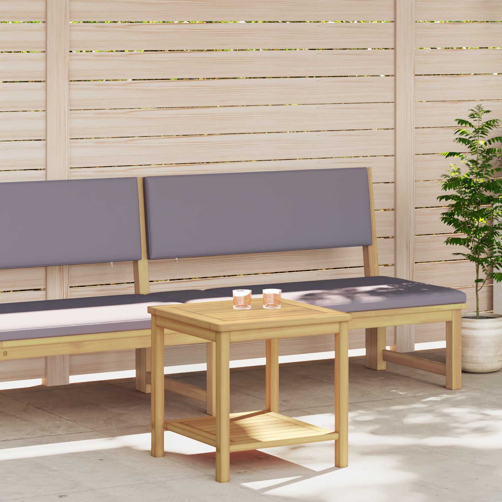 Sidetabell Olje naturlig 45 x 45 x 45 cm Solid akasietre vidaXL