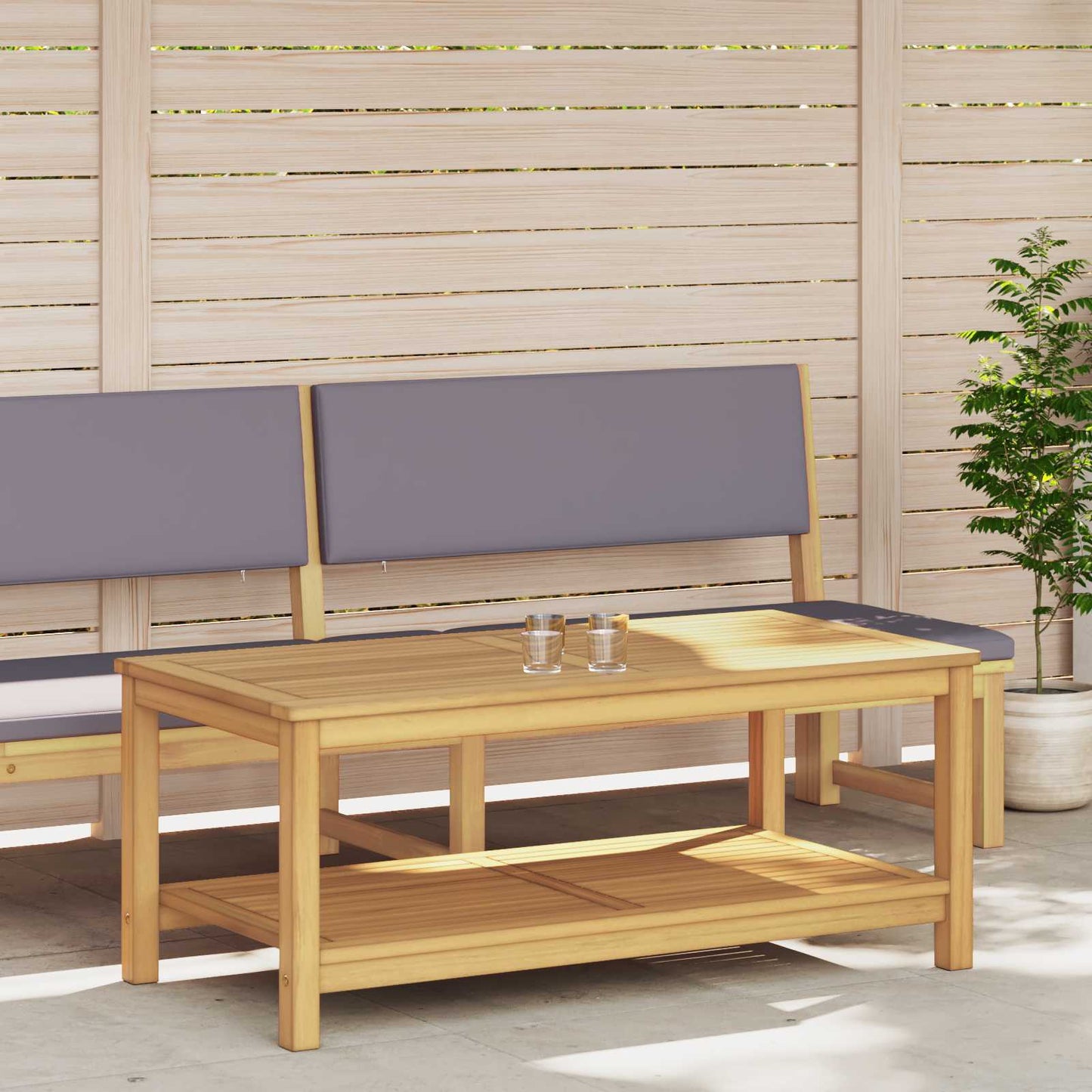 Sidetabell Olje naturlig 110 x 55 x 45 cm Solid akasietre vidaXL