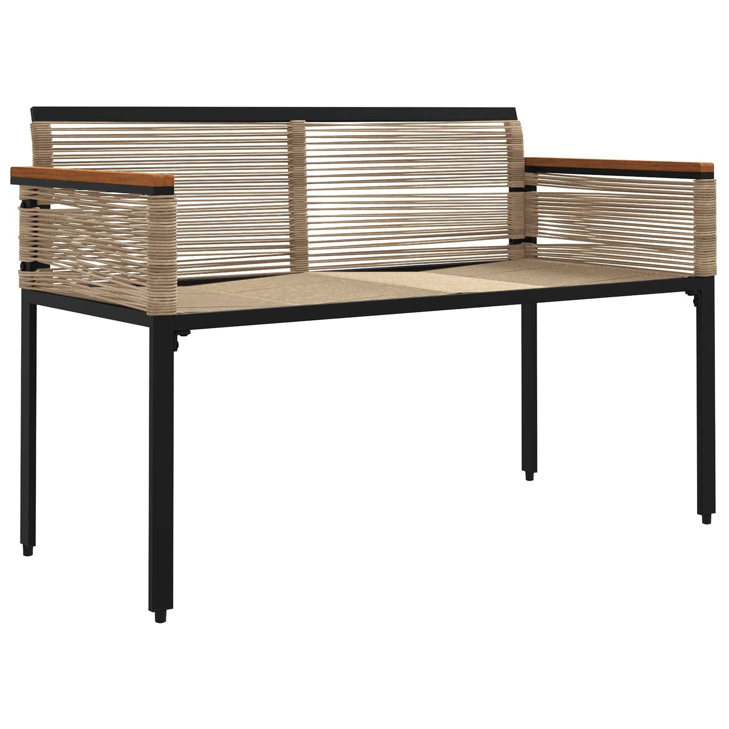 Utendørs benk Beige og kremhvitt 117 x 54 x 74.5 cm polyrotting