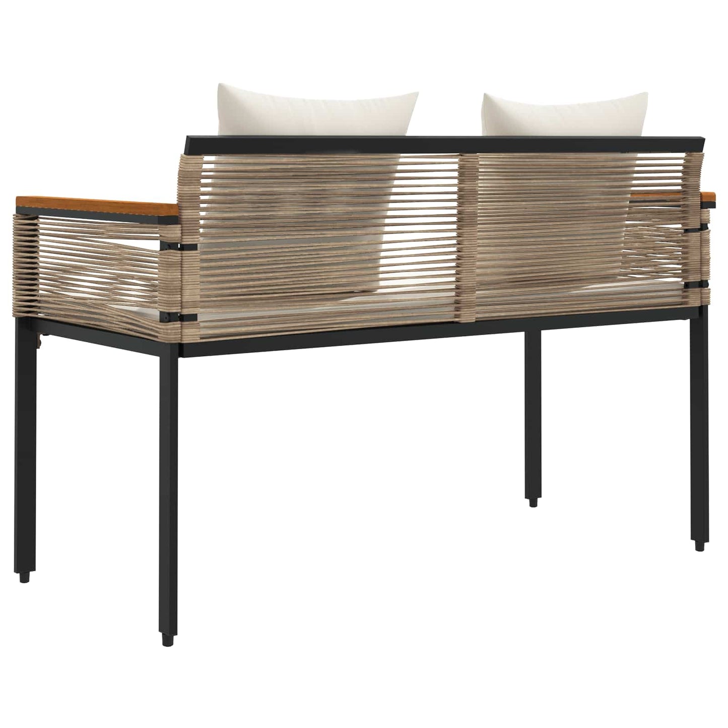 Utendørs benk Beige og kremhvitt 117 x 54 x 74.5 cm polyrotting