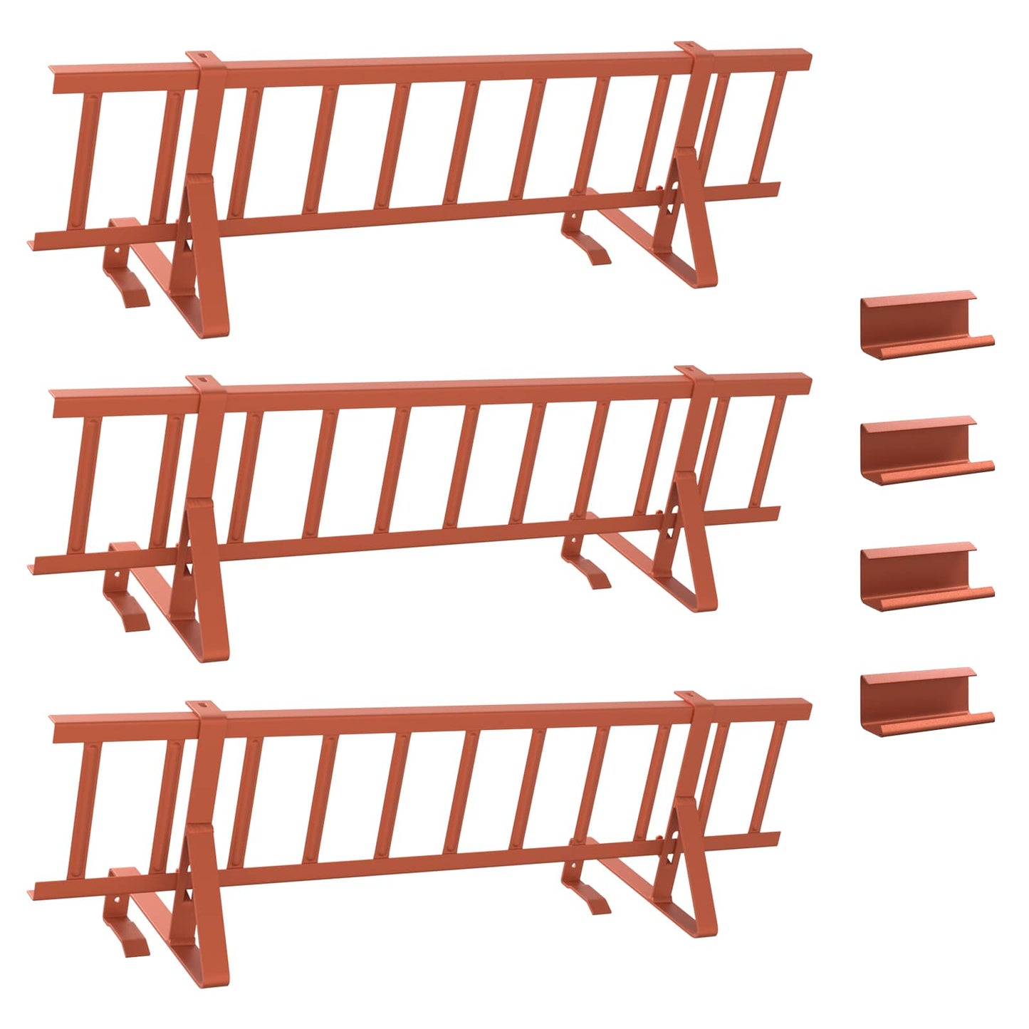 Tak snøfanger Rød 300 x 29,5 x 34,5 cm Stål vidaXL