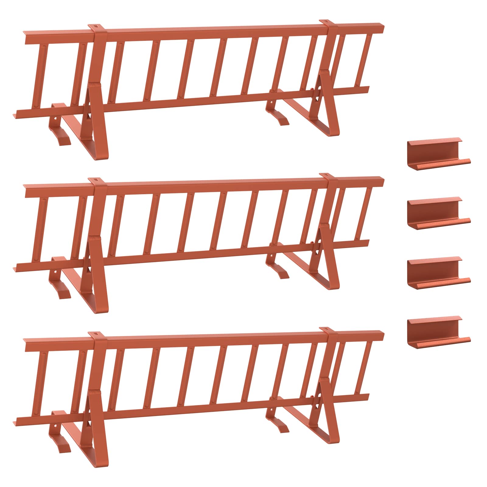 Tak snøfanger Rød 300 x 29,5 x 34,5 cm Stål vidaXL
