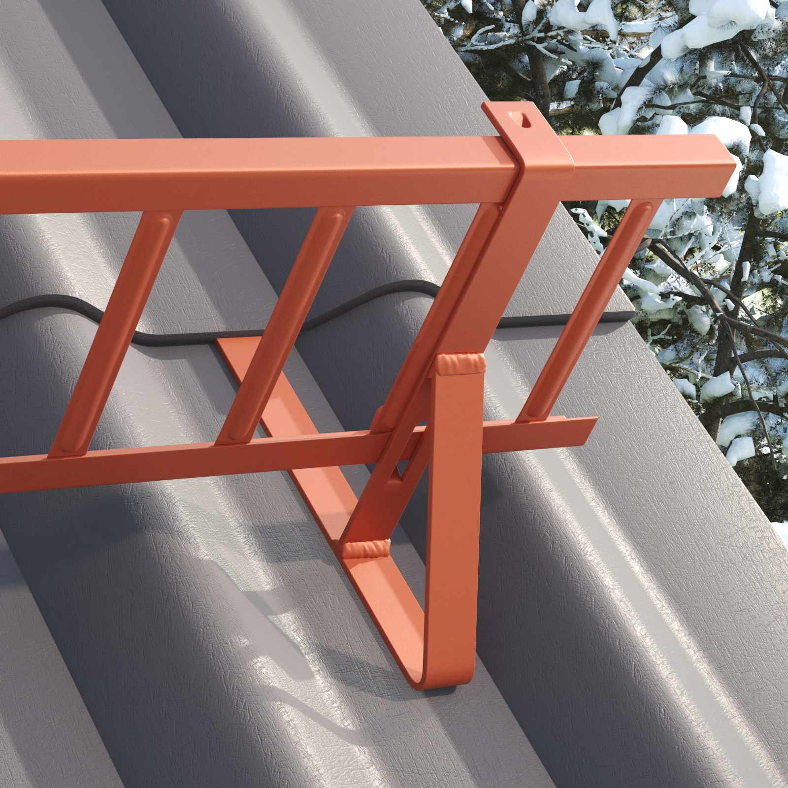 Tak snøfanger Rød 800 x 29,5 x 34,5 cm Stål vidaXL
