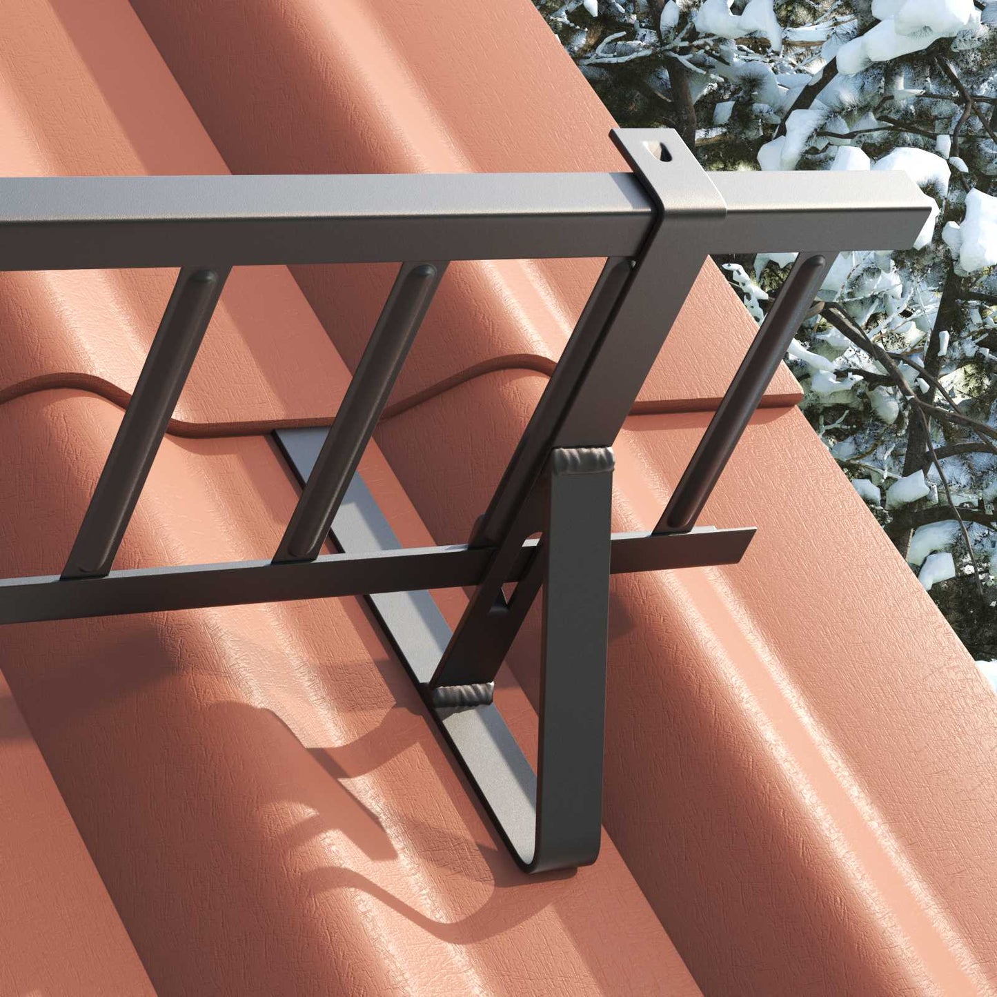 Snøbeskyttelsesstøtte 2 pcs Svart 29,5 x 3 x 34,5 cm Stål