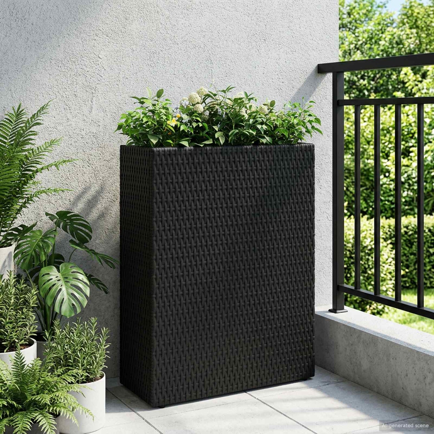 Høy planter Svart 55 x 22 x 70 cm polyrotting
