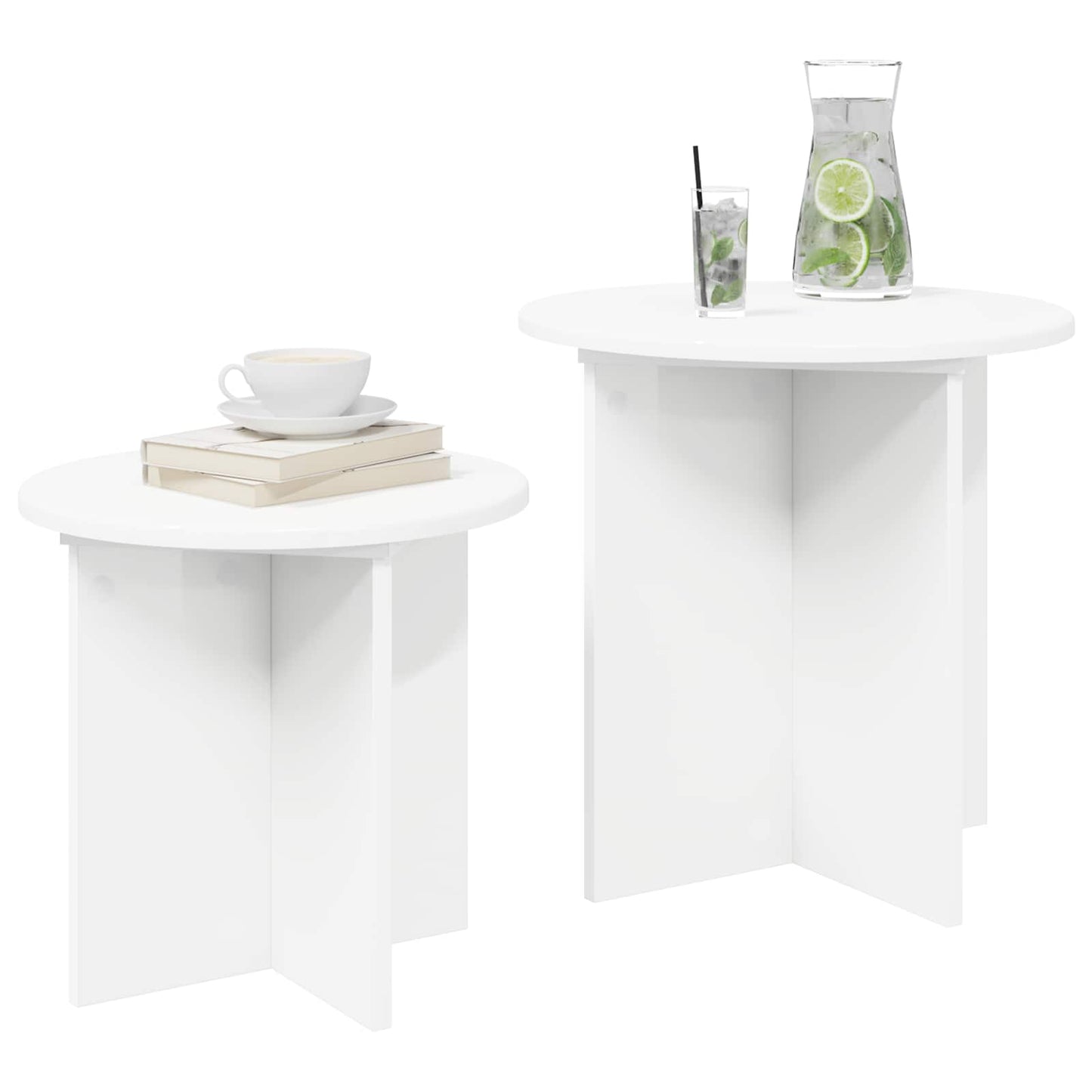 Sidebordssett med lagring 2 pcs Konstruert tre