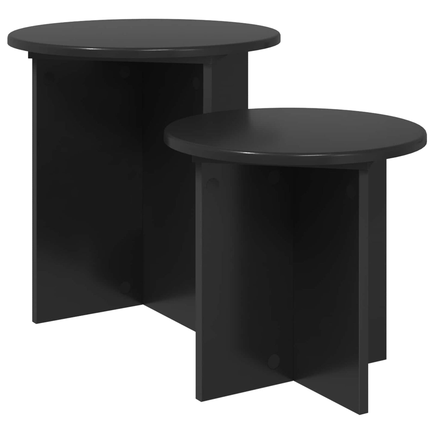 Sidebordssett med lagring 2 pcs Svart eik Konstruert tre