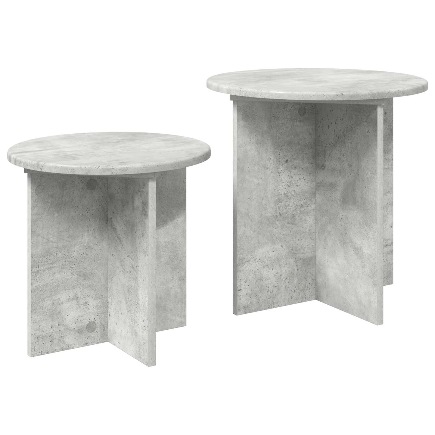 Sidebordssett med lagring 2 pcs Betonggrå Konstruert tre