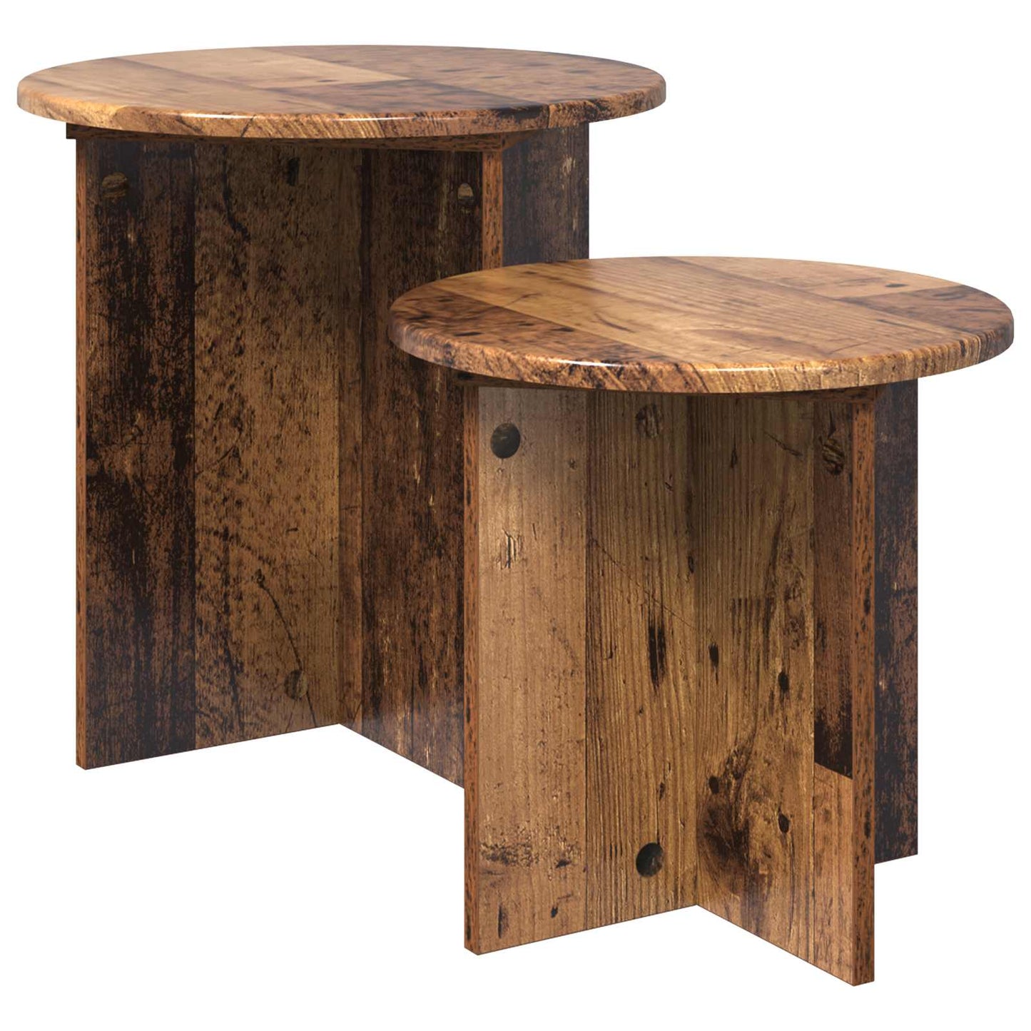 Sidebordssett 2 pcs Gammelt tre Konstruert tre