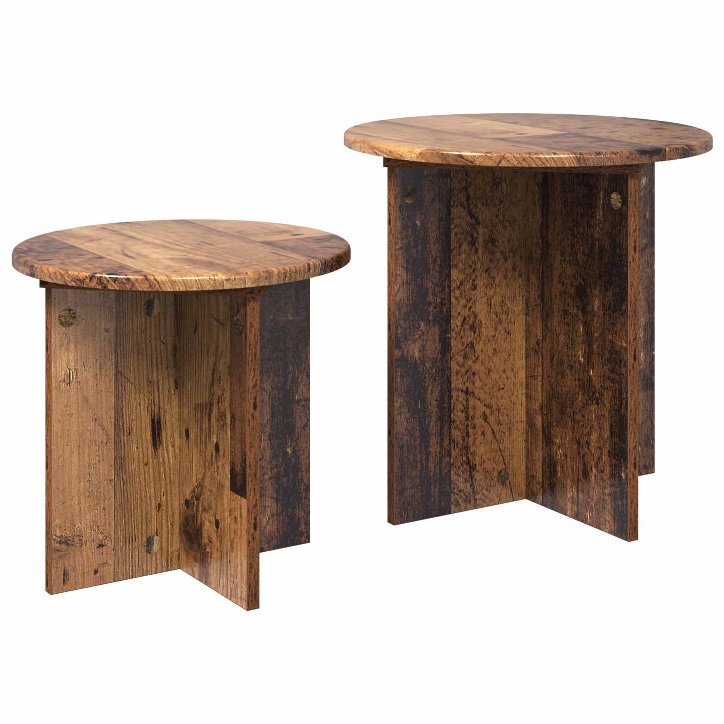 Sidebordssett 2 pcs Gammelt tre Konstruert tre