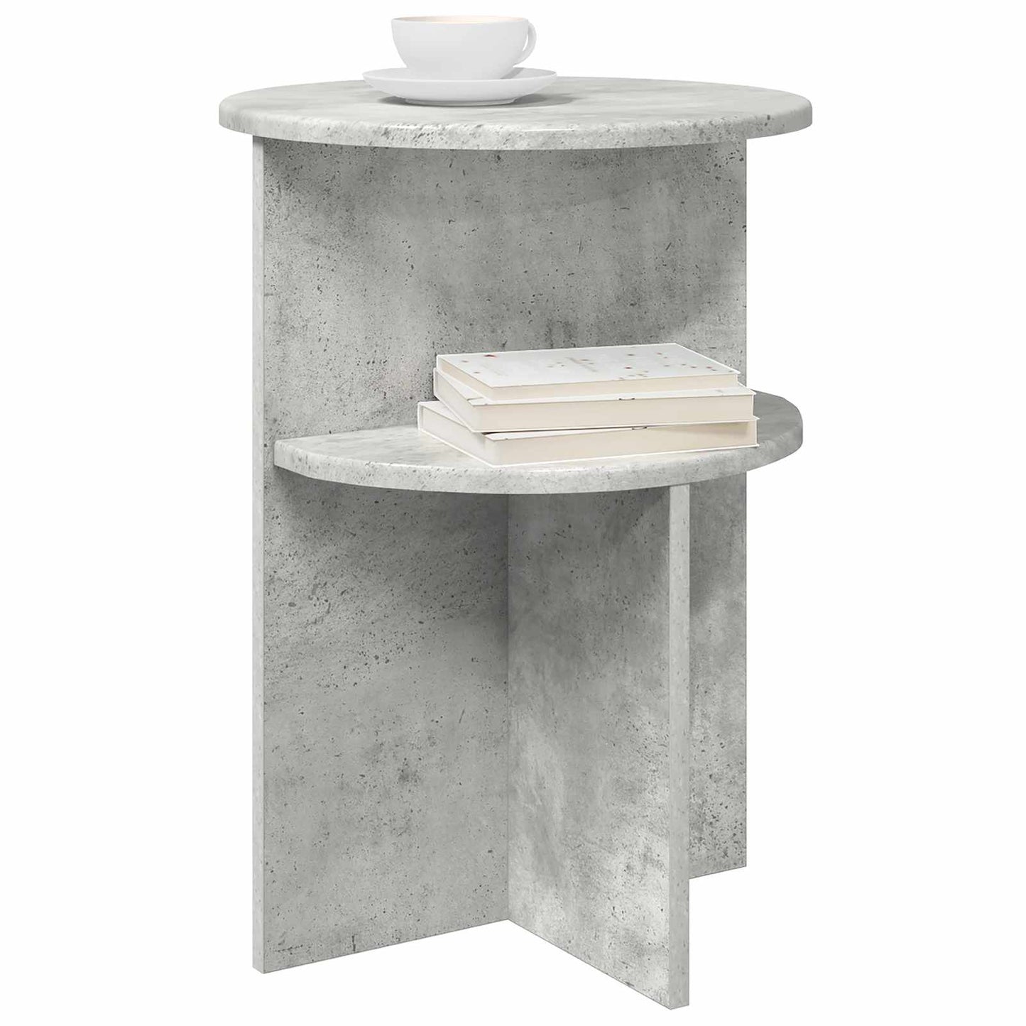 Sidetabell med lagring Betonggrå Ø 39,5 x 55 cm Konstruert tre