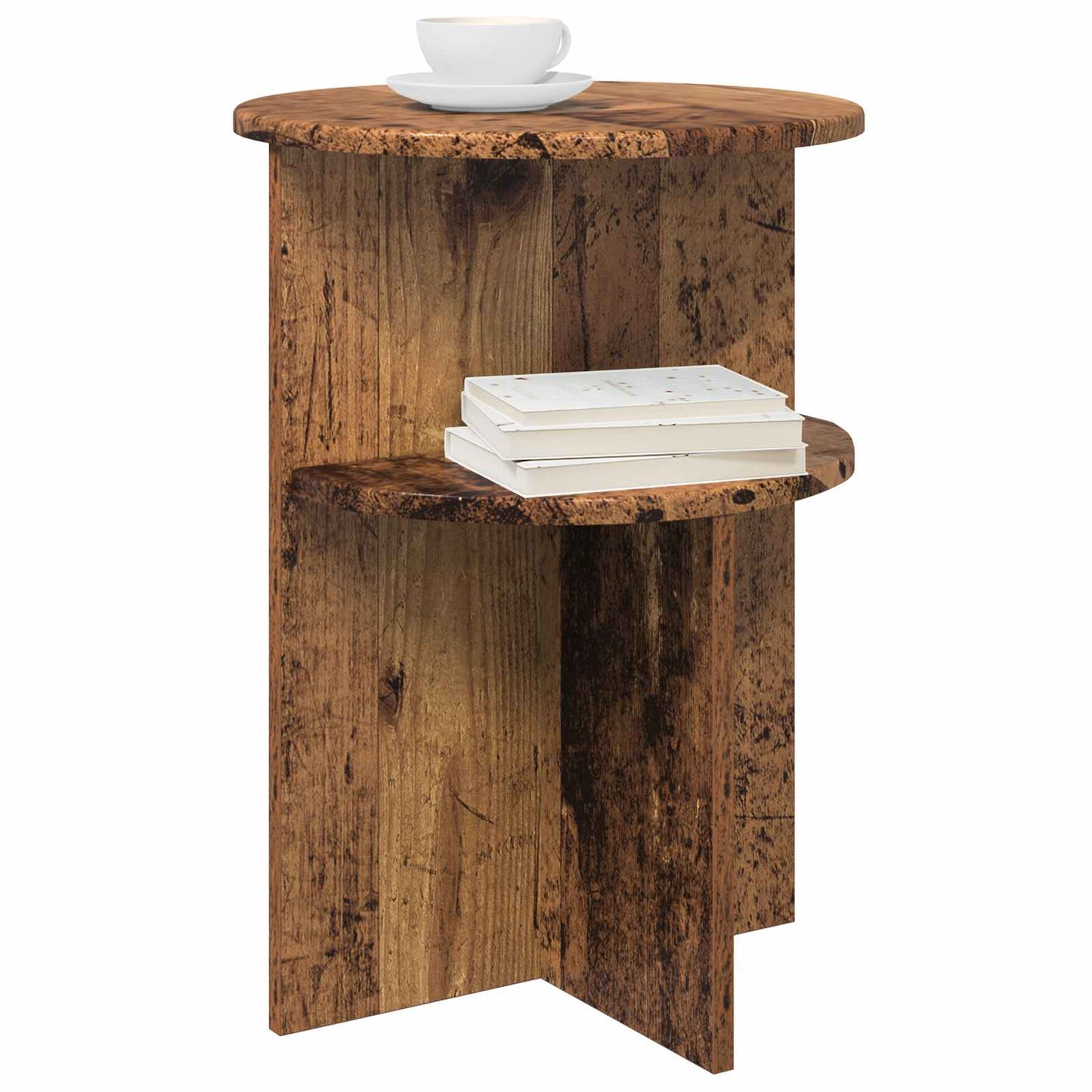 Sidetabell Gammelt tre Ø 39,5 x 55 cm Konstruert tre