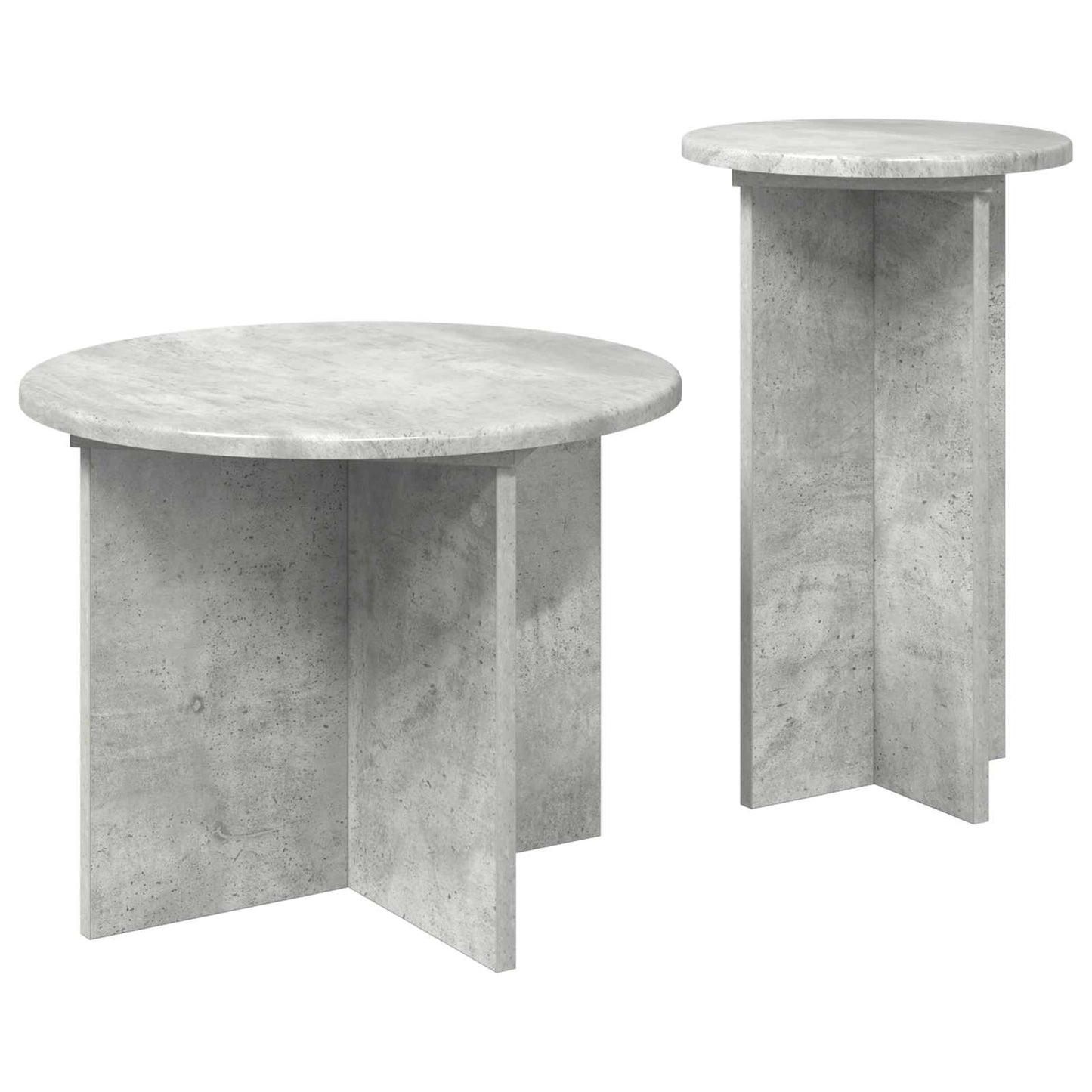 Sidebordssett med lagring 2 pcs Betonggrå Konstruert tre