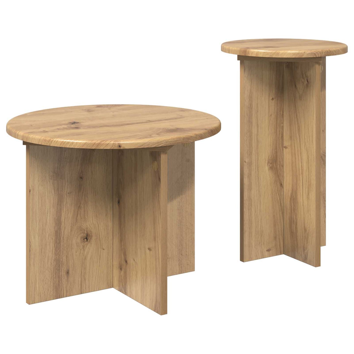 Sidebordssett med lagring 2 pcs Artisan eik Konstruert tre