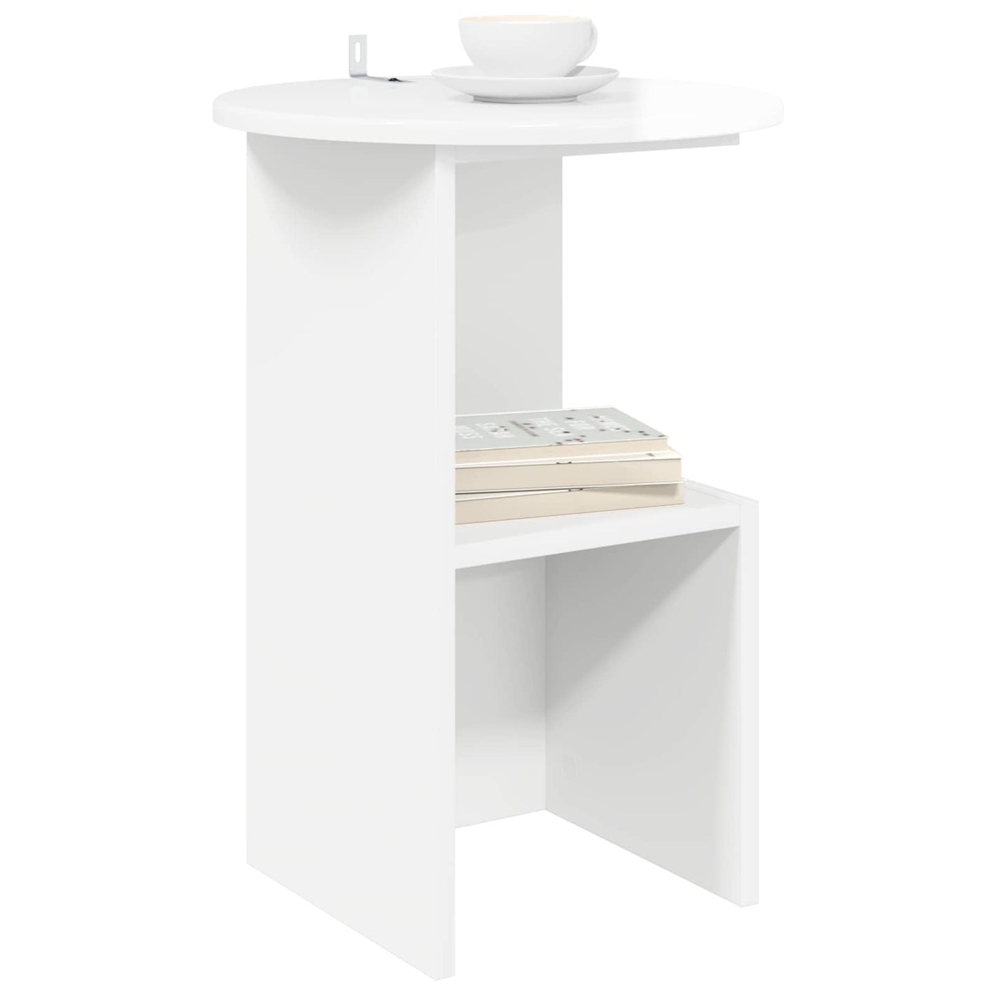 Sidetabell Høgglans hvit Ø 39,5 x 55 cm Konstruert tre