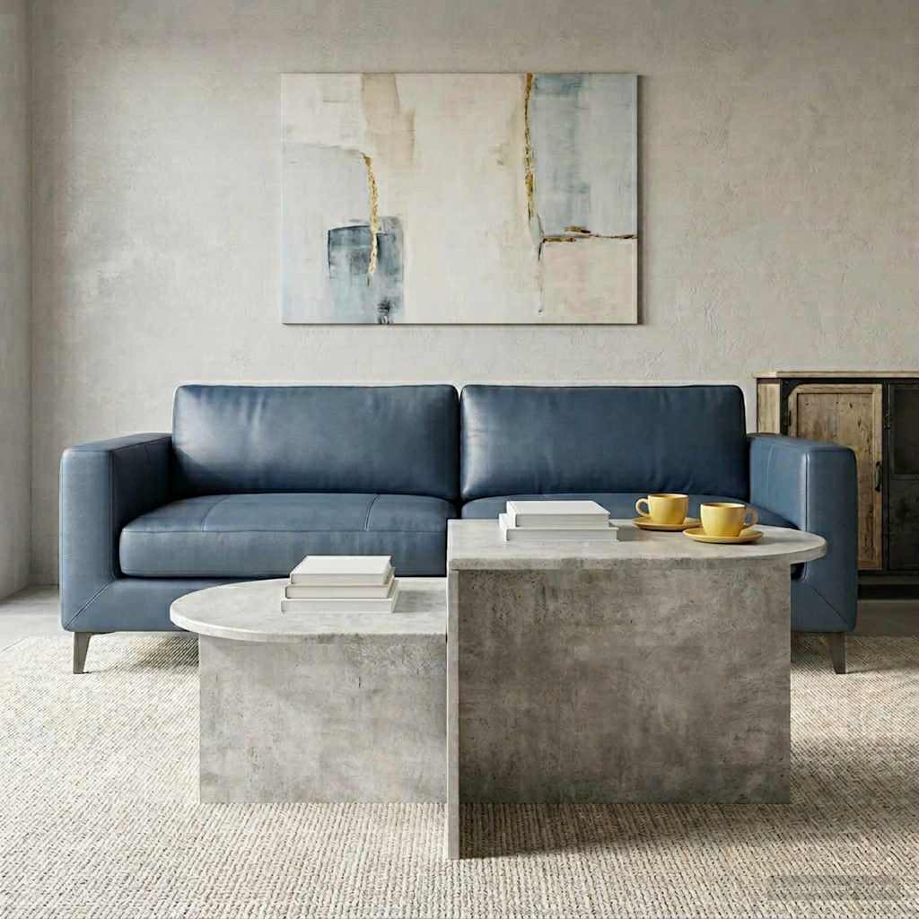Kaffebord Betonggrå 100 x 50 x 40 cm Konstruert tre