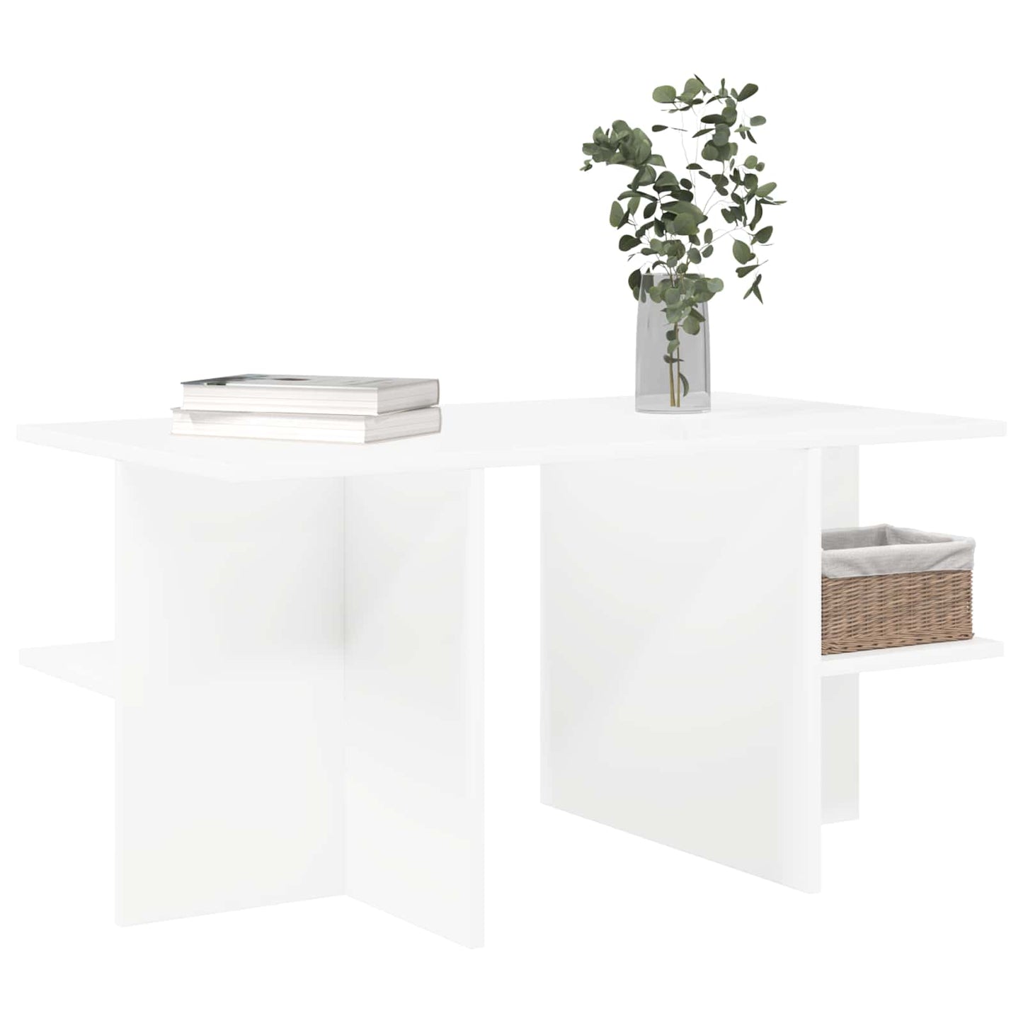 Kaffebord Hvit 87 x 50 x 45 cm Konstruert tre