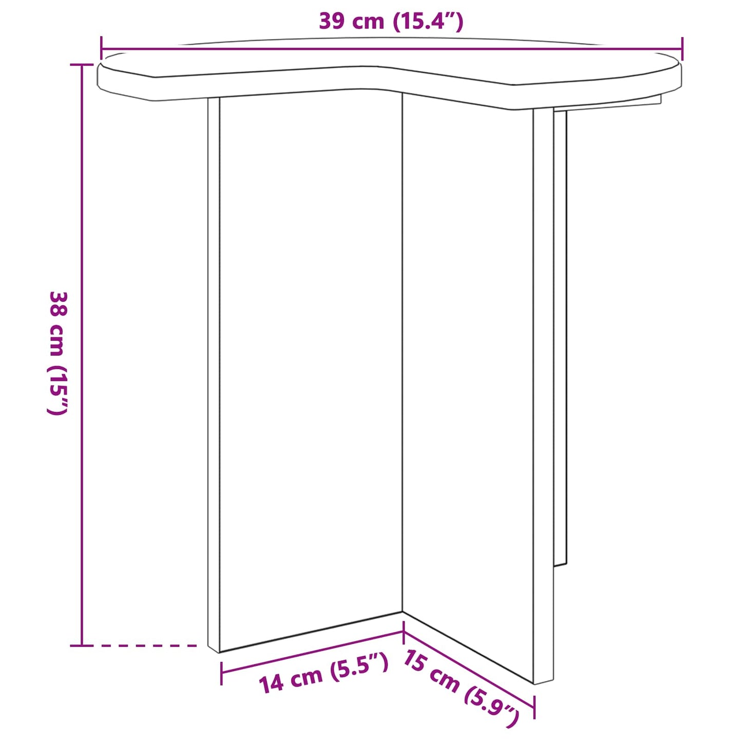 Sidetabell 2 pcs Sonoma eik Ø 39 x 38 cm Konstruert tre