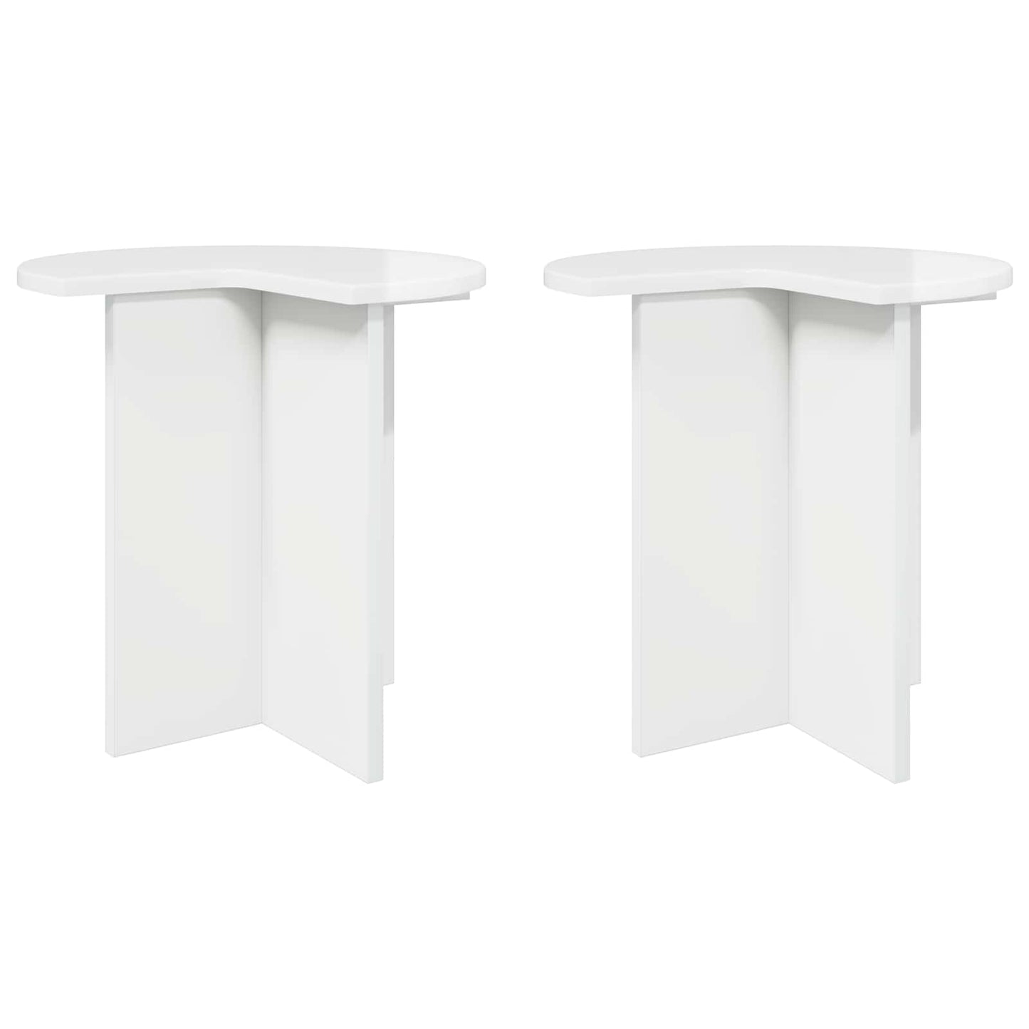 Sidetabell 2 pcs Høgglans hvit Ø 39 x 38 cm Konstruert tre