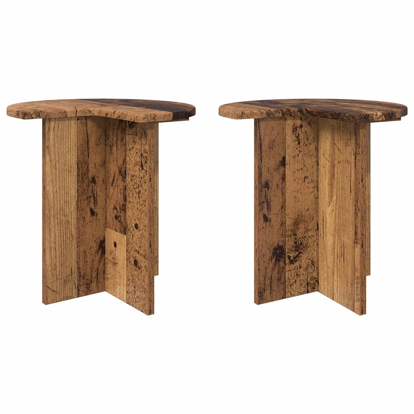 Sidetabell 2 pcs Gammelt tre Ø 39 x 38 cm Konstruert tre