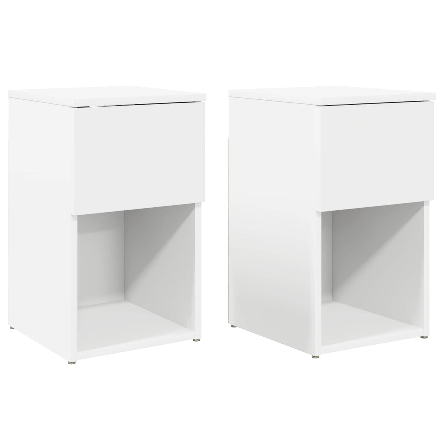 Sengeskap 2 pcs Hvit 29 x 31,5 x 49 cm Konstruert tre