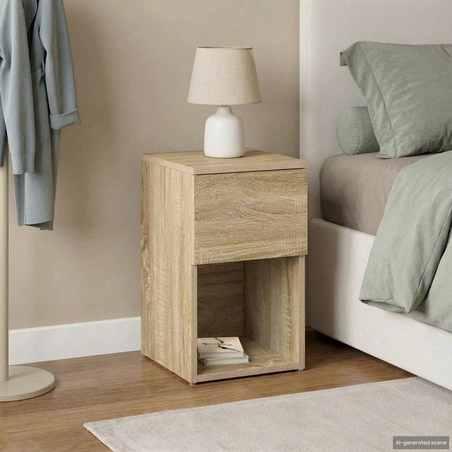Sengeskap Sonoma eik 29 x 31,5 x 49 cm Konstruert tre