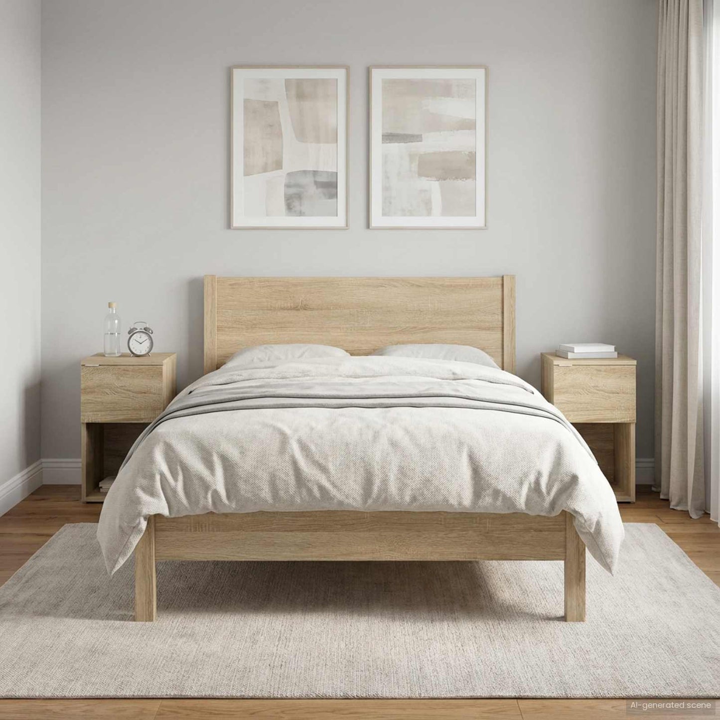 Sengeskap 2 pcs Sonoma eik 29 x 31,5 x 49 cm Konstruert tre
