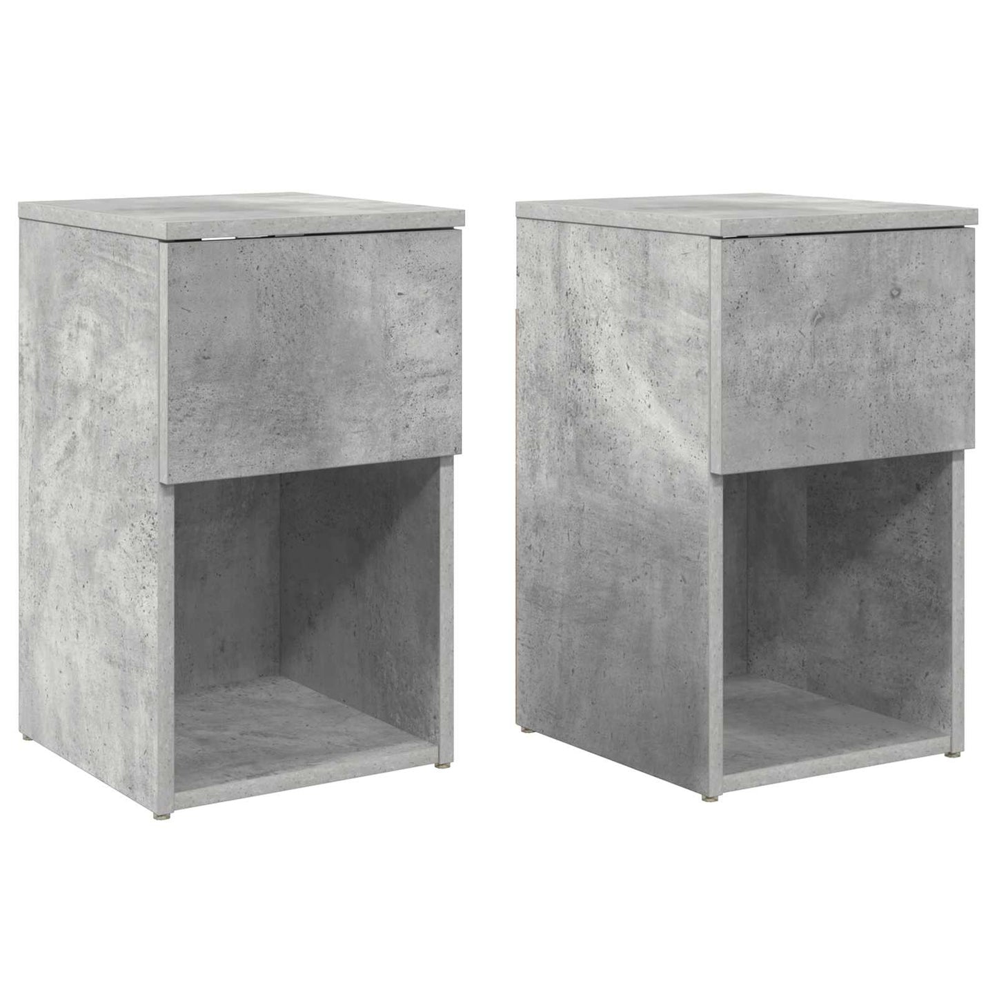 Sengeskap 2 pcs Betonggrå 29 x 31,5 x 49 cm Konstruert tre