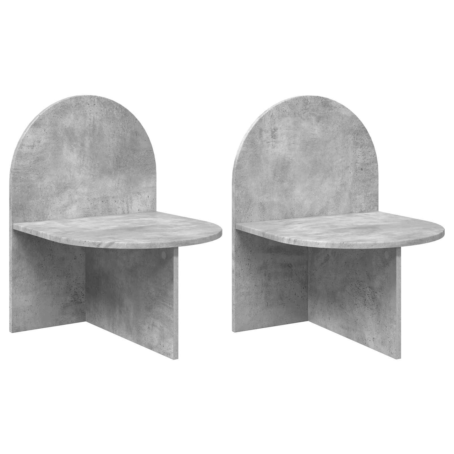 Nattbord 2 pcs Betonggrå 48 x 49 x 65 cm Konstruert tre