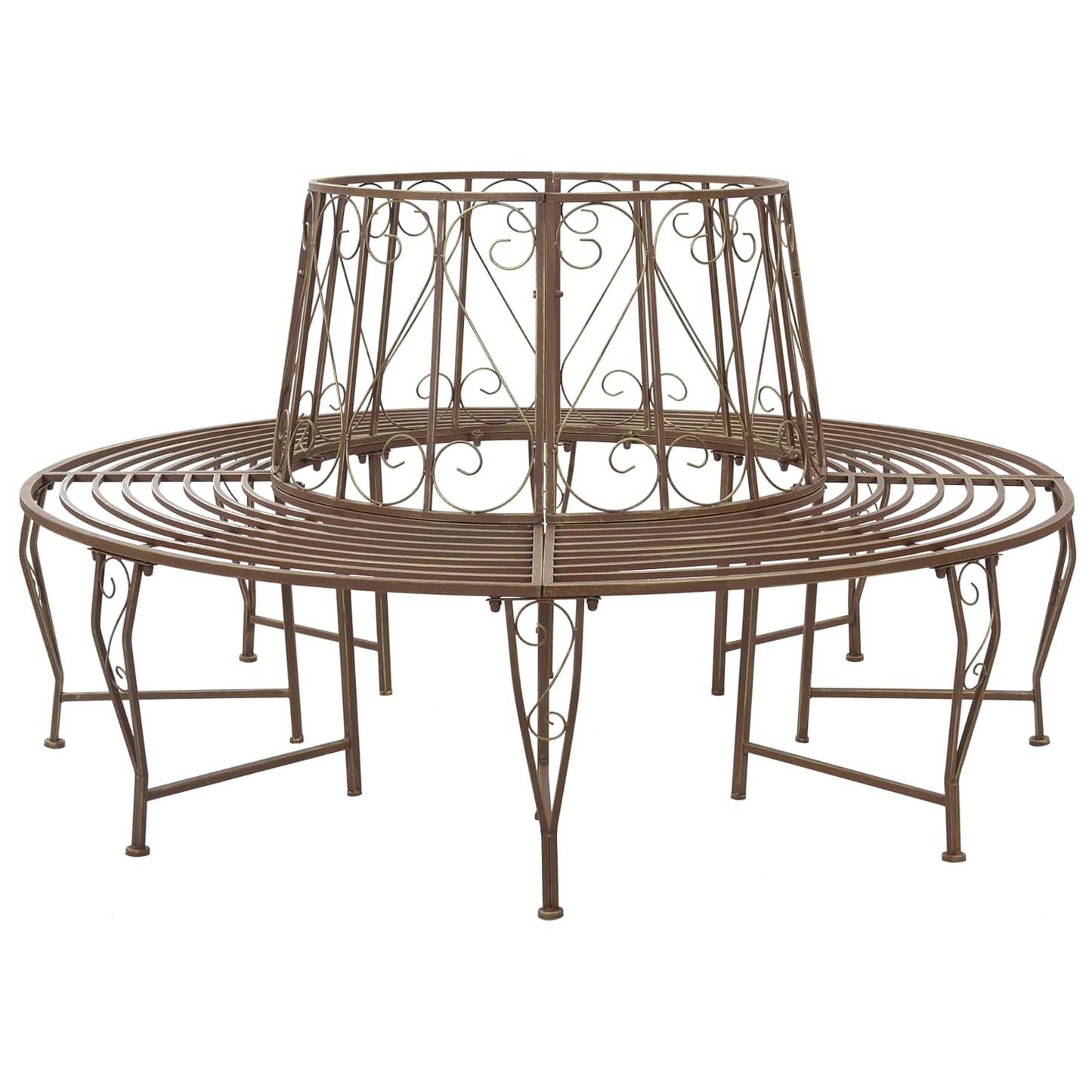 Trebens 8-Antall seter Ø 160 x 89 cm Stål Antikk Brun Rund