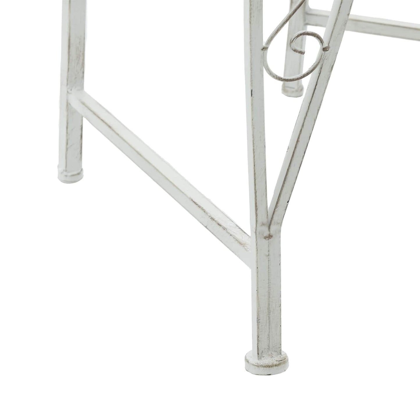 Trebens 8-Antall seter Ø 160 x 89 cm Stål Antikk hvit Rund