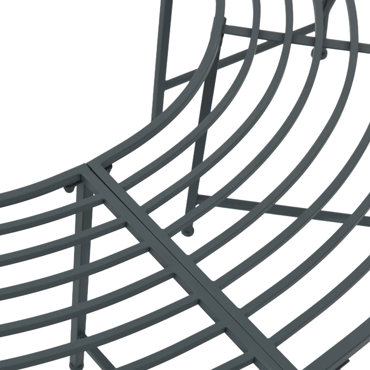 Trebens 4-Antall seter 160 x 80 x 44 cm Stål Sølvgrå halvrund