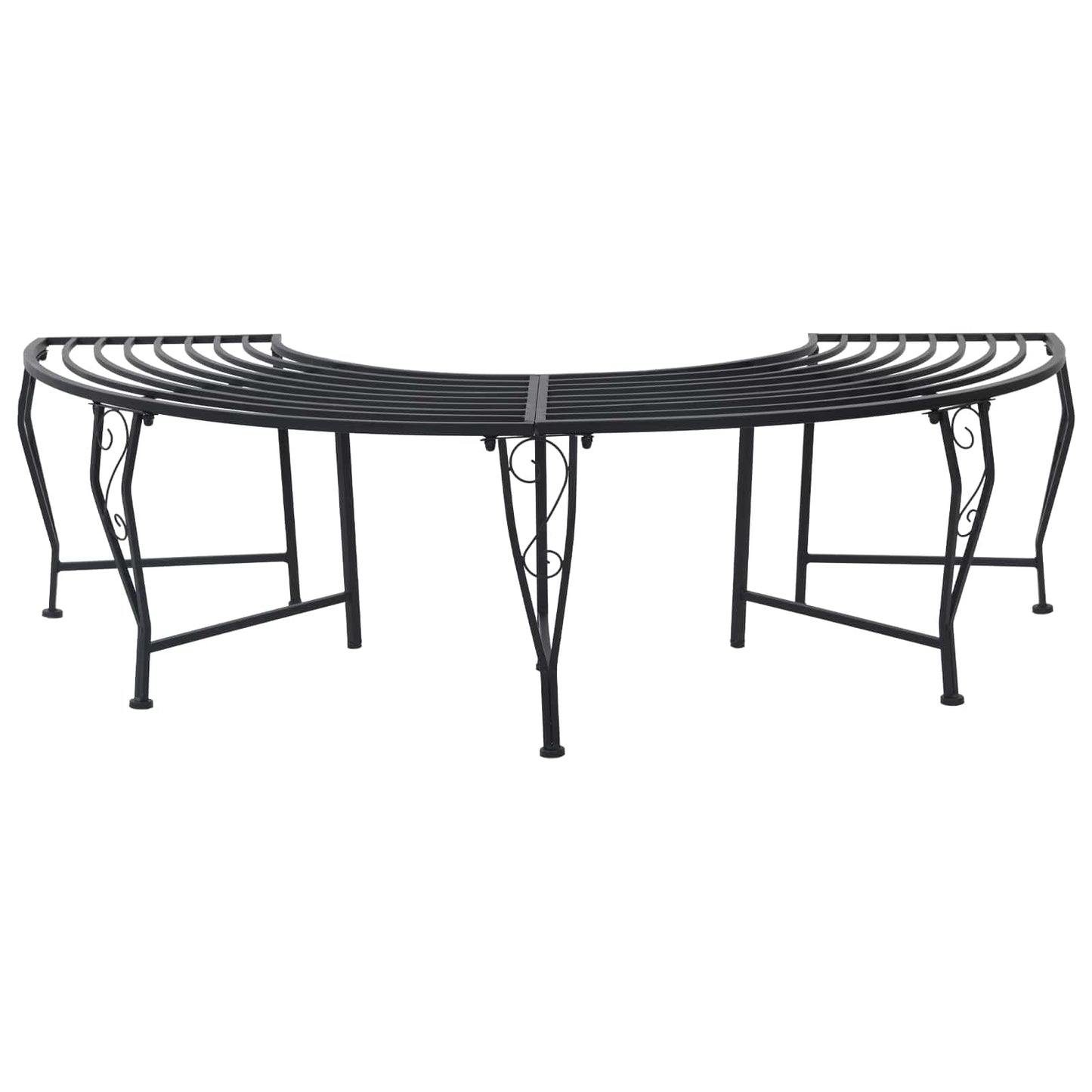 Trebens 4-Antall seter 160 x 80 x 44 cm Stål Svart halvrund
