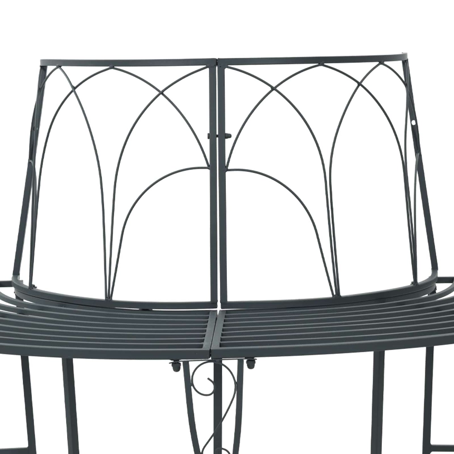 Trebens 4-Antall seter 160 x 80 x 89 cm Stål Sølvgrå halvrund