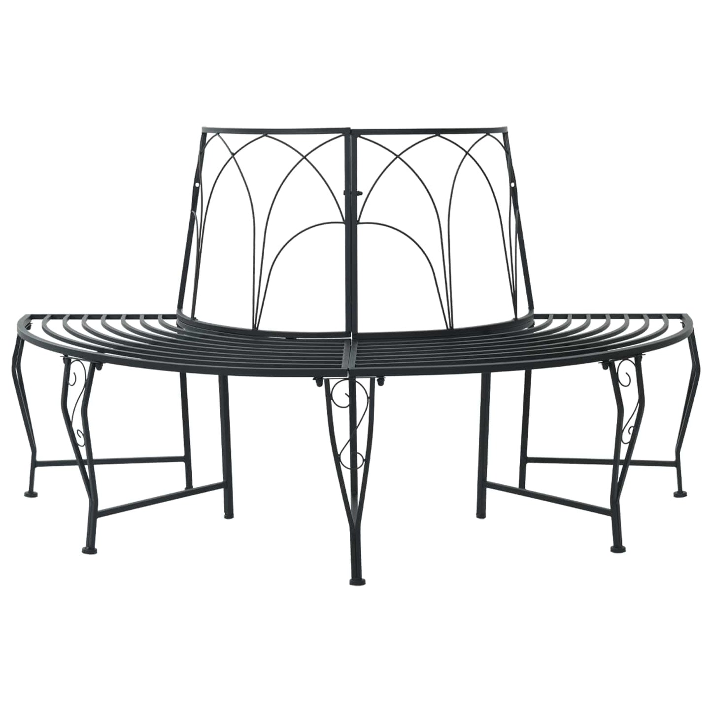 Trebens 4-Antall seter 160 x 80 x 89 cm Stål Svart halvrund