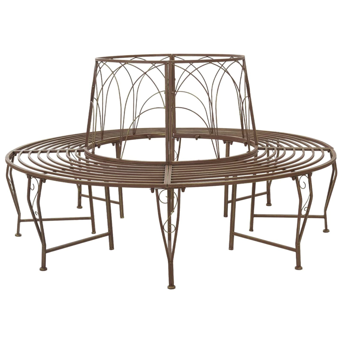 Trebens 8-Antall seter Ø 160 x 89 cm Stål Antikk Brun Rund