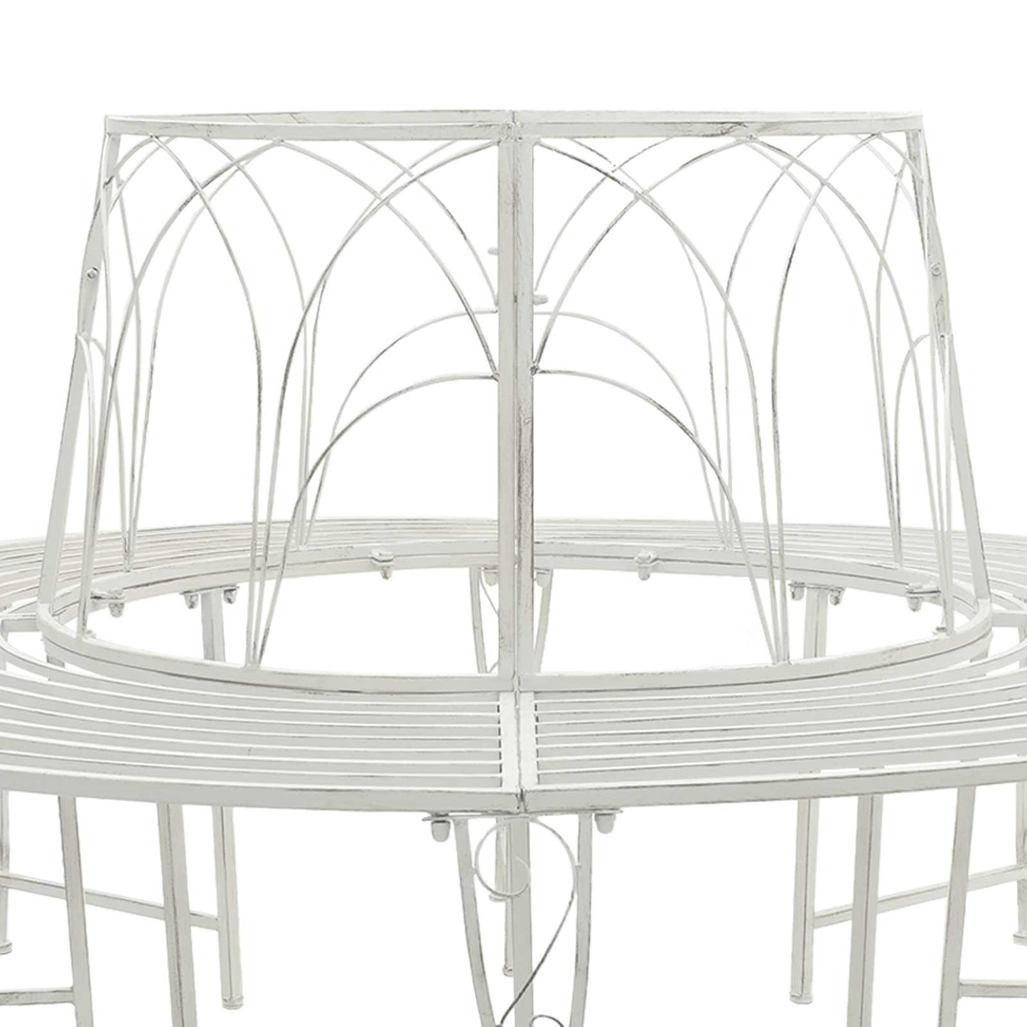 Trebens 8-Antall seter Ø 160 x 89 cm Stål Antikk hvit Rund