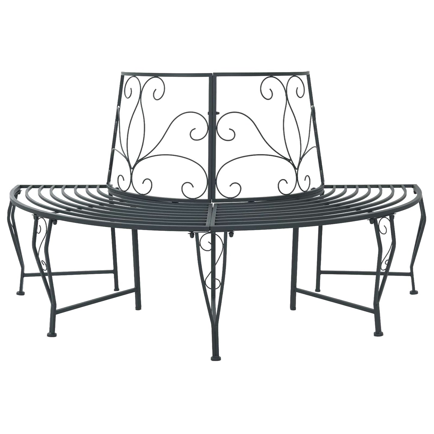 Trebens 4-Antall seter 160 x 80 x 89 cm Stål Sølvgrå halvrund