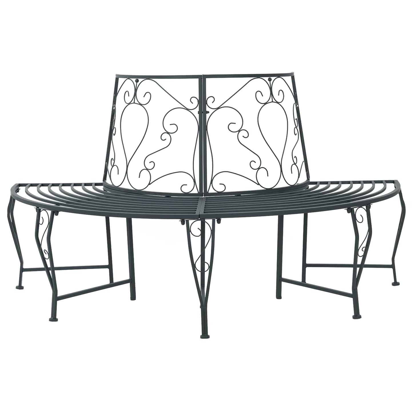 Trebens 4-Antall seter 160 x 80 x 89 cm Stål Sølvgrå halvrund