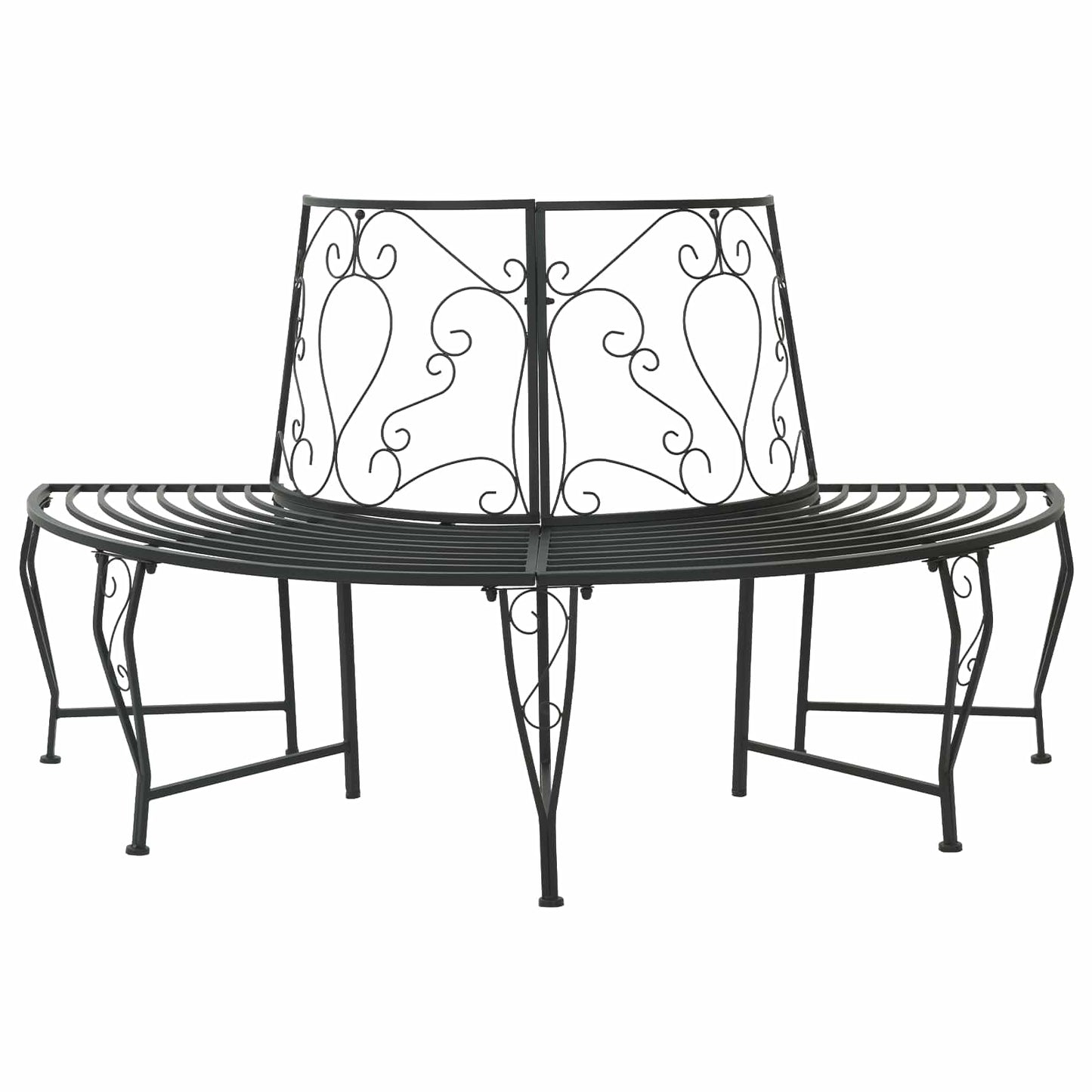 Trebens 4-Antall seter 160 x 80 x 89 cm Stål Svart halvrund