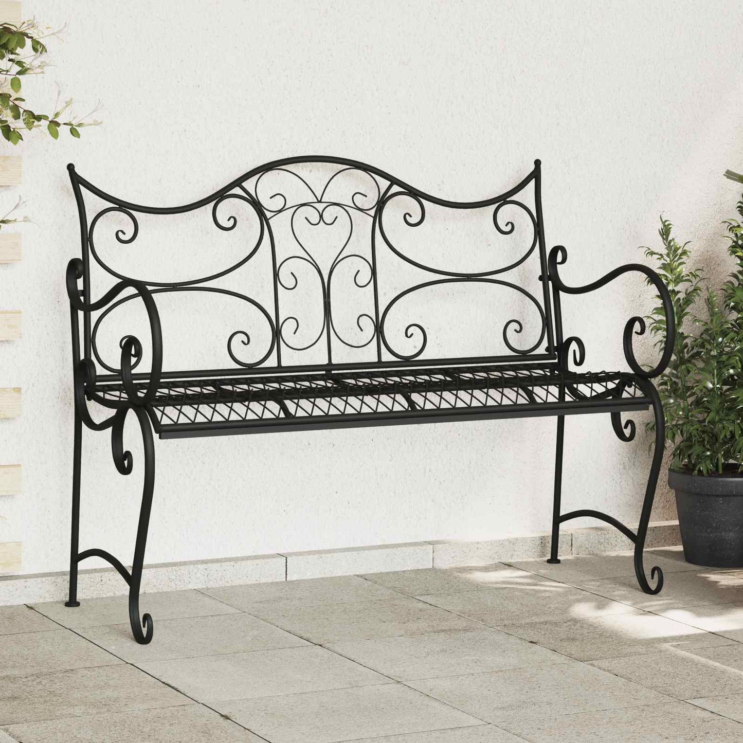 Hagebenk 2-Antall seter 114 x 56,5 x 90 cm Stål Svart