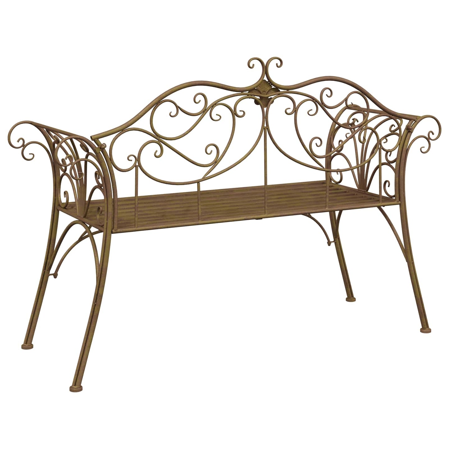 Hagebenk 2-Antall seter 130 x 47 x 90 cm Stål Antikk Brun