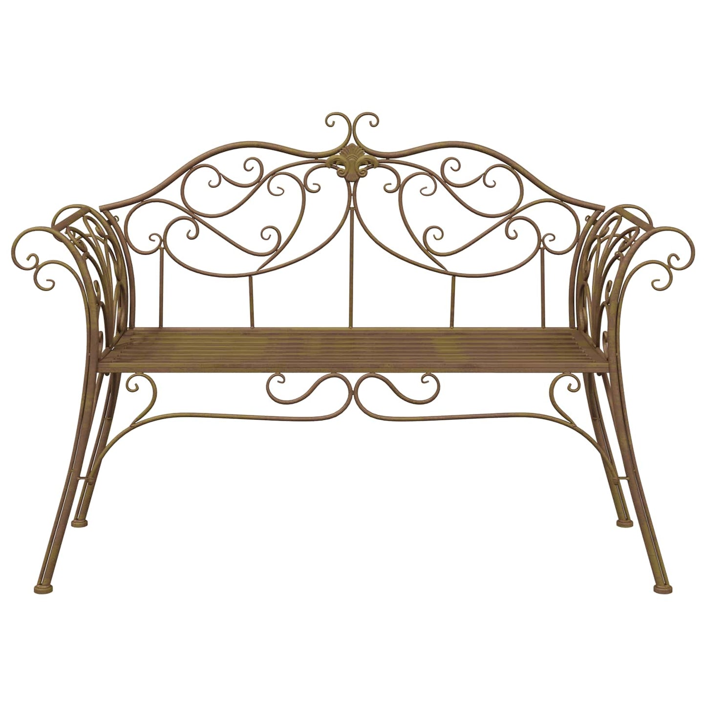 Hagebenk 2-Antall seter 130 x 47 x 90 cm Stål Antikk Brun